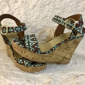 Christian Siriano for Payless Teal & Brown Wedges